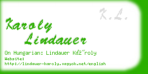 karoly lindauer business card